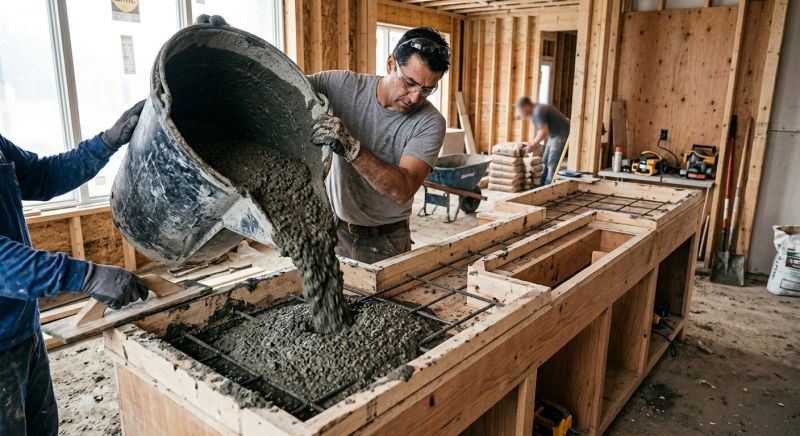 Cement Counter Installation in Marin County, CA