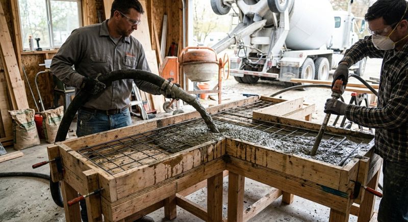 Cement Counter Installation in Sonoma County, CA