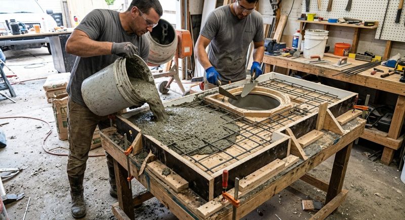 Cement Countertop Pouring in Sonoma County, CA